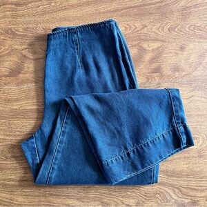 J.Jill Chambray blue Denim Wide leg crop Jeans size 4